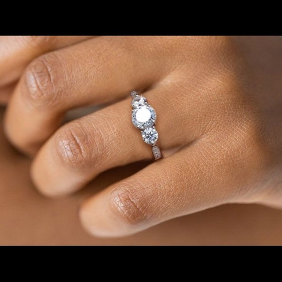 White Sapphire/Sterling Silver Round Cut Ring - Picture 11 of 14